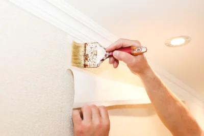 Pose de papier peint à la Motte-Ternant — revêtements muraux et toiles de verre